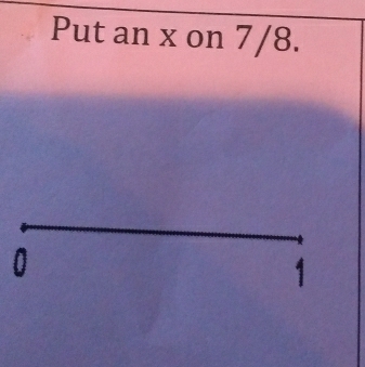 Put an x on 7/8.
0
1