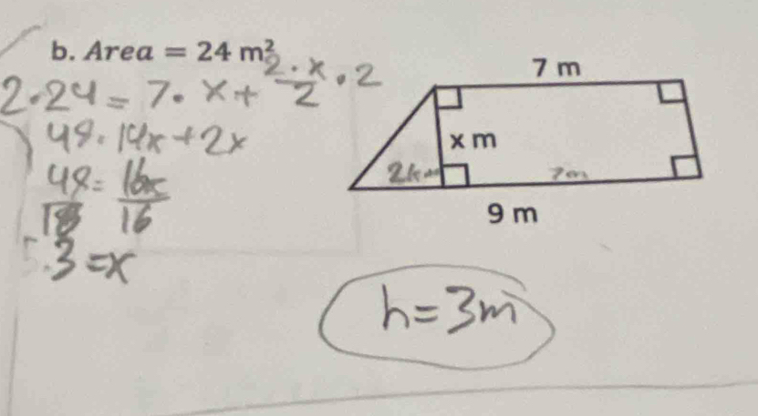 Area =24m^2