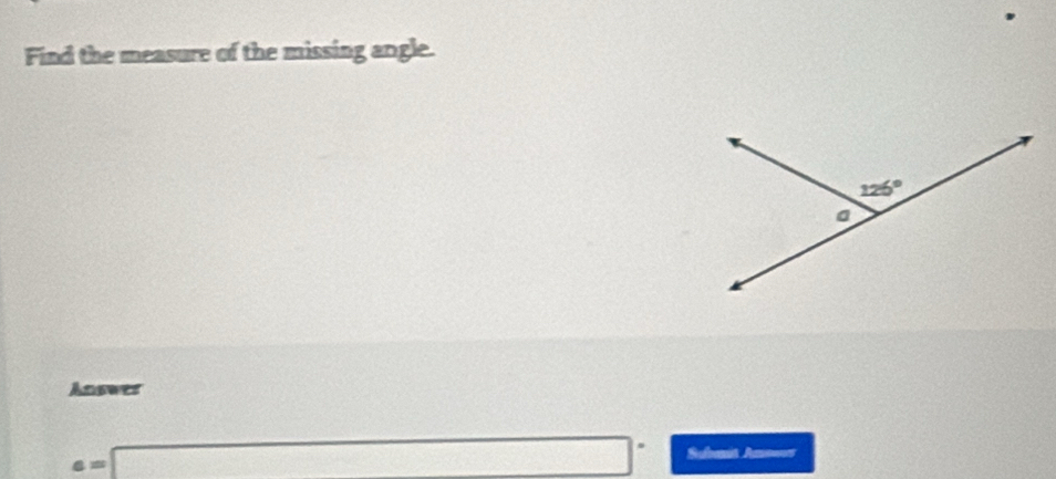 Find the measure of the missing angle.
Answer
c=□° Subanit Am==