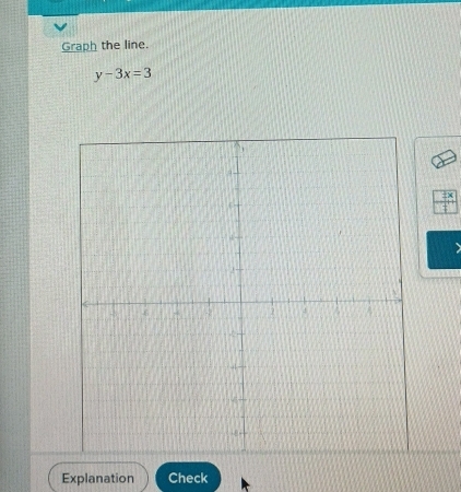 Graph the line.
y-3x=3

Explanation Check