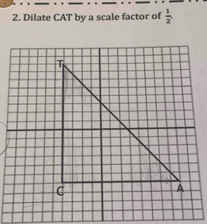 Dilate CAT by a scale factor of  1/2 .