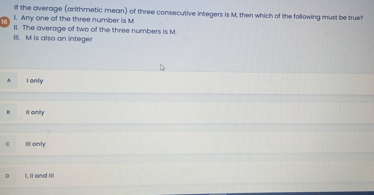 Solved: If the average (arithmetic mean) of three consecutive integers ...