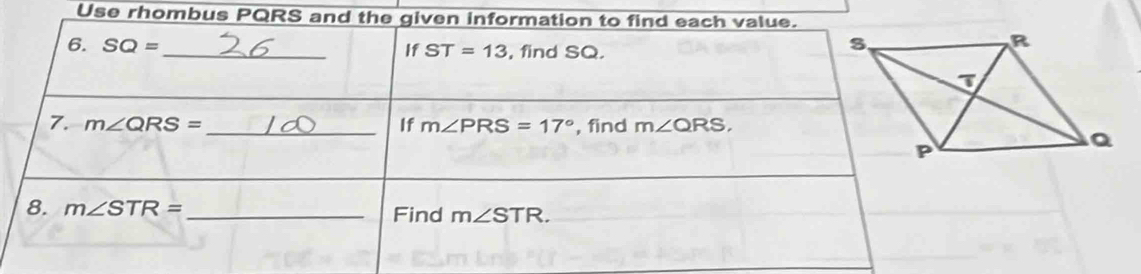 Use rhombus P