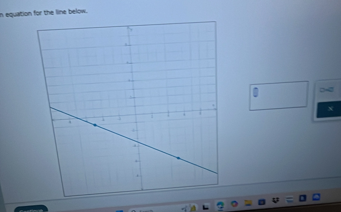 equation for the line below.
X