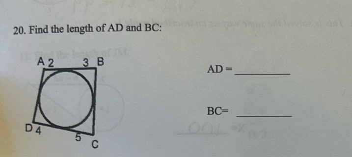 Find the length of AD and BC : 
_ AD=
_ BC=