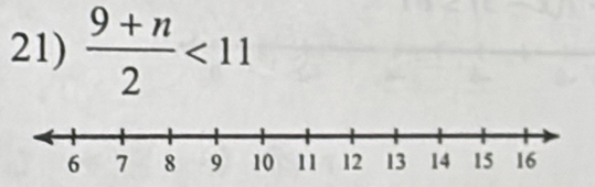  (9+n)/2 <11</tex>