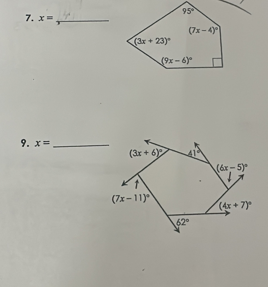 x= _
9. x= _