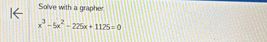 Solve with a grapher.
x^3-5x^2-225x+1125=0