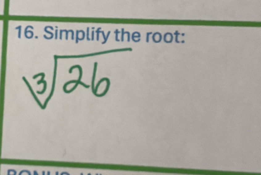 Simplify the root: