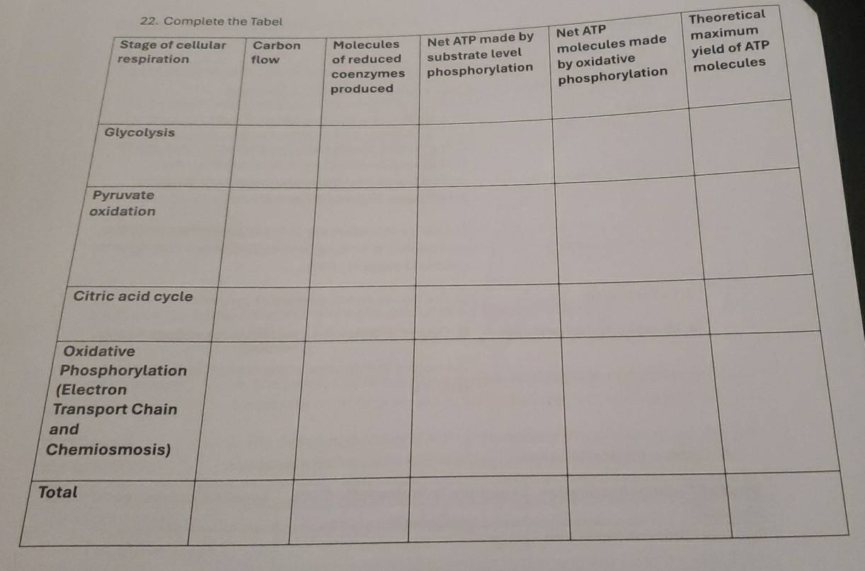 Complete the Tabel 
Theoretical 
P