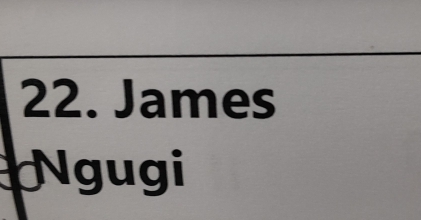 James 
Ngugi