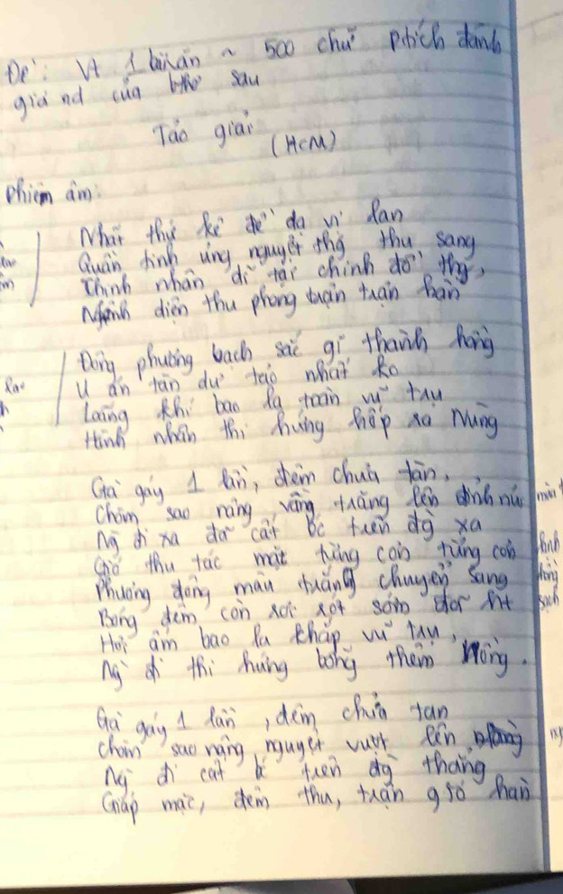 De: Vt Lbnán a 5c0 chú phich damb 
giā nd cug bǎo sau 
Táo giāi 
(Hcm ) 
phicm am: 
What thi ke do v Ran 
too Quan finh ving nguger the the sang 
m Think whan di tai chinh do" thy? 
nfaih dien thu phong tàn tuàn Bān 
thing phucing bach sac gi thaih hang 
Rao U án tān du tào what Ro 
laing Khi bao 8g taon w° tau 
tinh whán thi hung hop xo Mung 
Gà gog 1 hin, shèin chua jān, 
Chin sao nàng váng tuāng lēn dhànà nú mi 
ng dìxu do cai Bc fun dj xa 
Ghǒ thu tāc màt hēng coin rùng con hinh 
Phucing dong man cuán chayen sang hon 
Bong dem con noi ot som chor At kich 
Hor am bao Pa Chap wu tan, 
ng thi huing bony them Wing. 
Gà gog I dàn, dèn chio tan 
chain stao naing nguger wuth Ren 
ng d cat b teen g thang 
(háp màic,dèin thu, tuān g5ò han