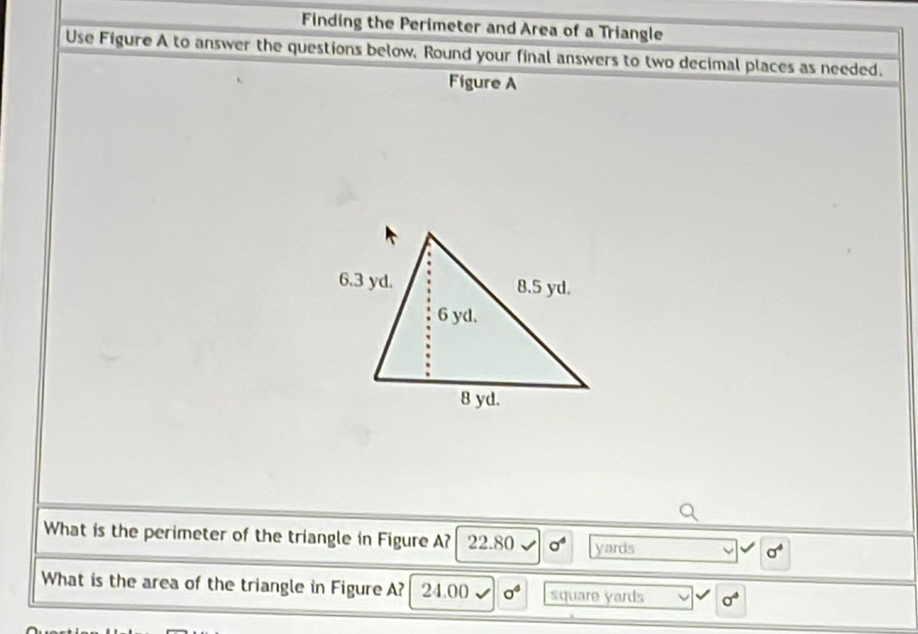 Solved: Finding the Perimeter and Area of a Triangle Use Figure A to ...