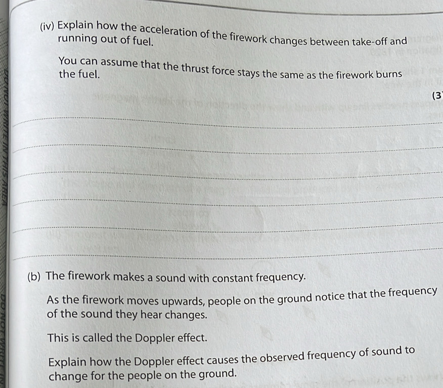 Solved: (iv) Explain how the acceleration of the firework changes ...