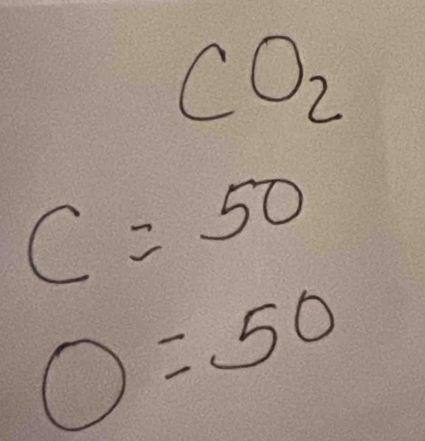 CO_2
C=50
O=50