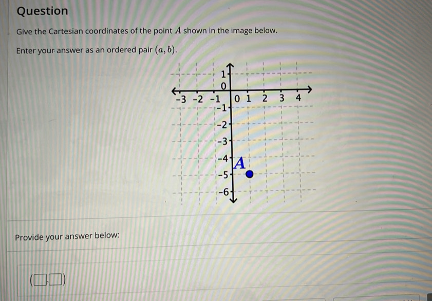Solved: Question Give the Cartesian coordinates of the point A shown in ...