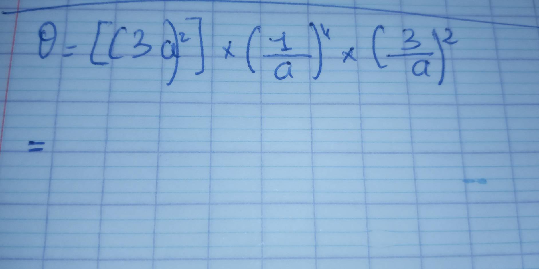 θ =[(3q^2]* ( 1/a )^4* ( 3/a )^2