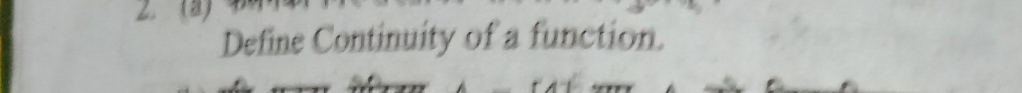 Define Continuity of a function.