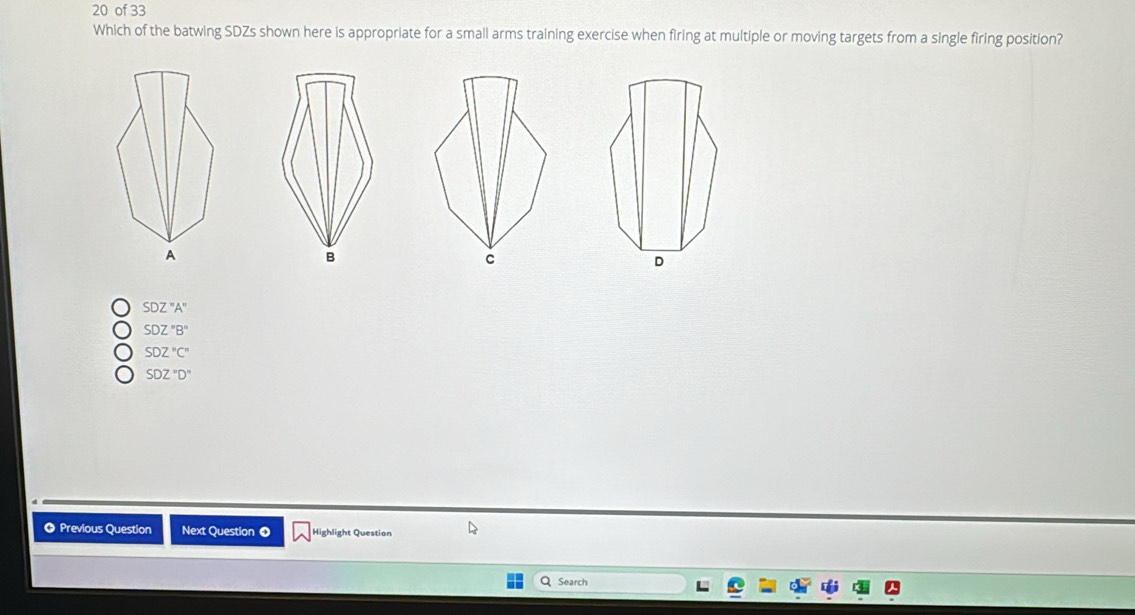 Solved: of 33 Which of the batwing SDZs shown here is appropriate for a ...