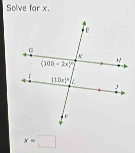 Solve for x.
xequiv □