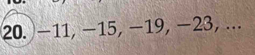 −11, −15, −19, −23,...