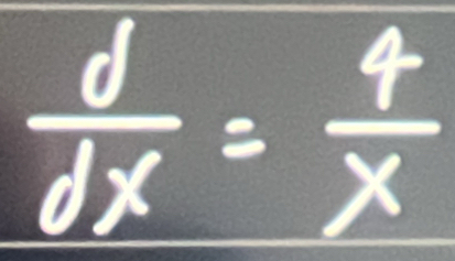  d/dx = 4/x 