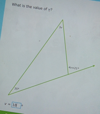 What is the value of y?
v=18°