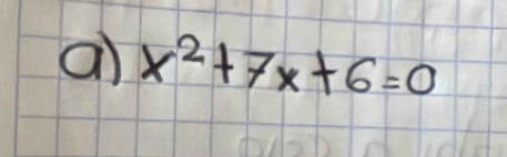 al x^2+7x+6=0