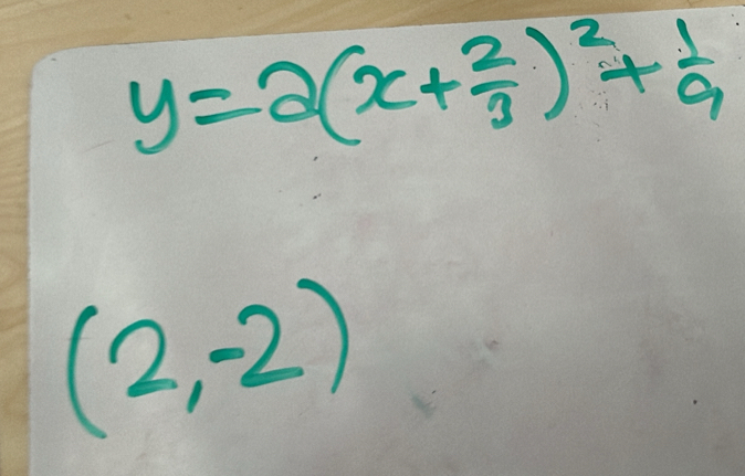 y=2(x+ 2/3 )^2+ 1/9 
(2,-2)