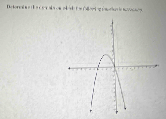 Determine the domain on which the folloving fanction is increasing.