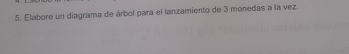 Elabore un diagrama de árbol para el lanzamiento de 3 monedas a la vez.