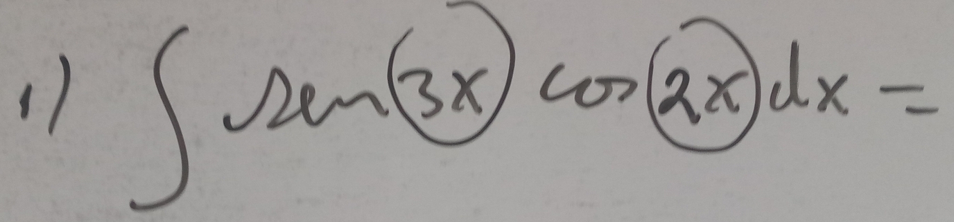 ∈t sin (3x)cos (2x)dx=