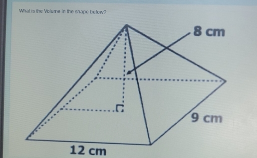 What is the Volume in the shape below?