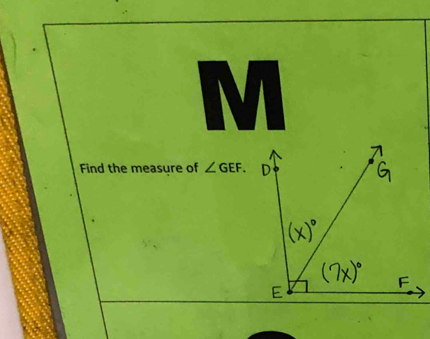 Find the measure of ∠ GEF.