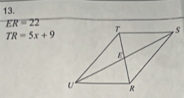 ER=22
TR=5x+9