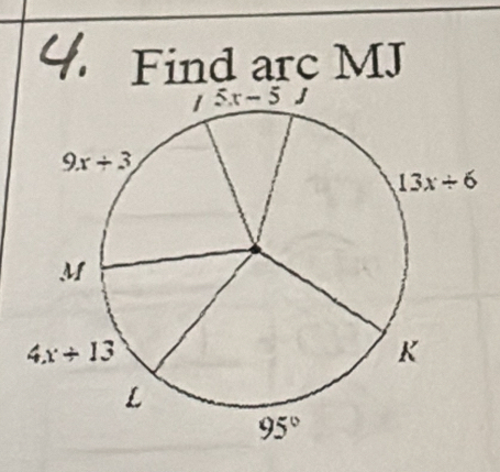 Find arc MJ