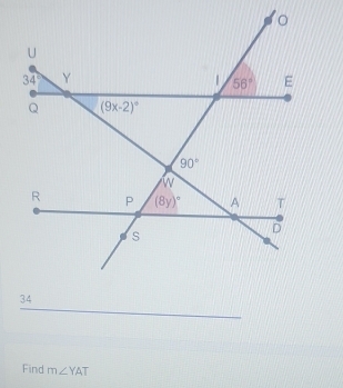 Find m∠ YAT