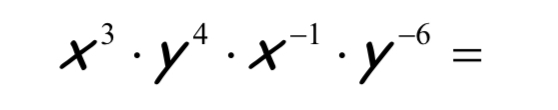 x^3· y^4· x^(-1)· y^(-6)=