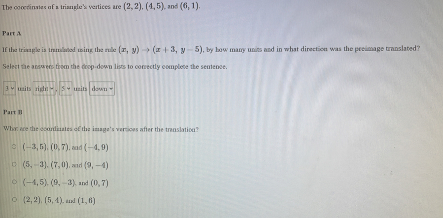 Solved: The coordinates of a triangle’s vertices are (2,2), (4,5) , and ...