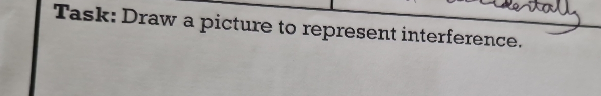 Task: Draw a picture to represent interference.