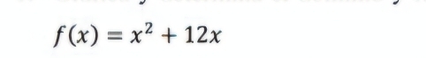 f(x)=x^2+12x