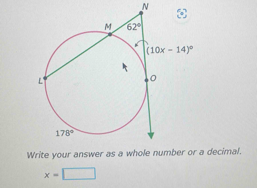 a decimal.
x=□