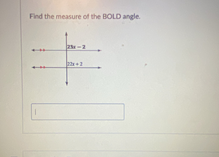 Find the measure of the BOLD angle.