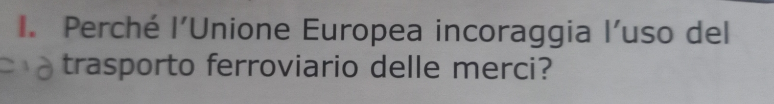 Perché l'Unione Europea incoraggia l'uso del 
trasporto ferroviario delle merci?