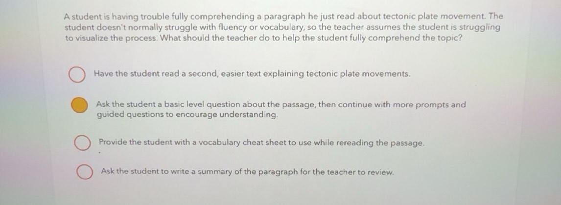Solved: A student is having trouble fully comprehending a paragraph he ...