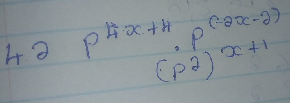 4 3 p^(|-x+4)_(P2)P^((2x-2))_x+1