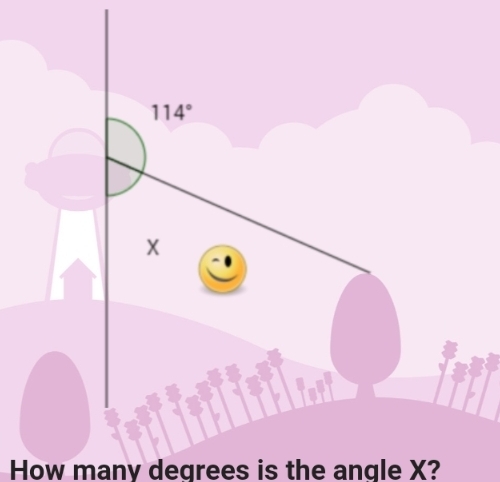 How many degrees is the angle X?