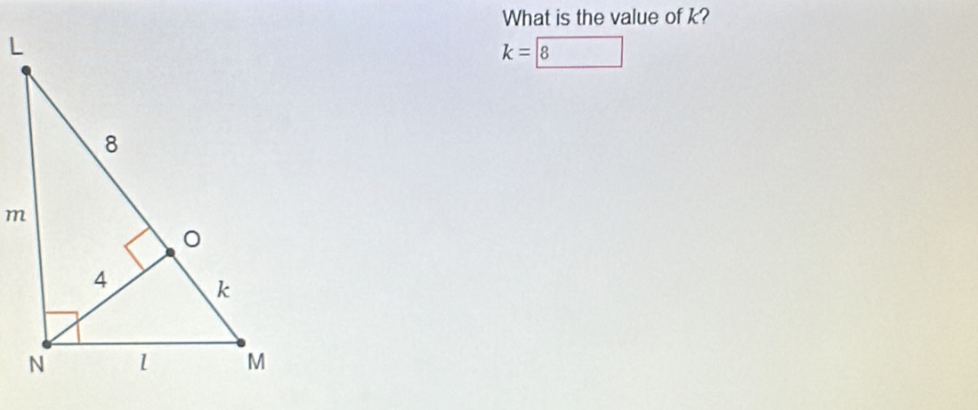 What is the value of k?
k=boxed 8