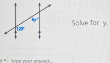 Solve for y.
y= type vour answer