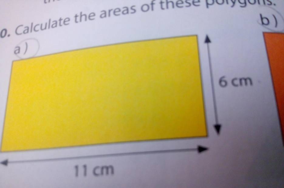 Calculate the areas of these porgons. 
b )